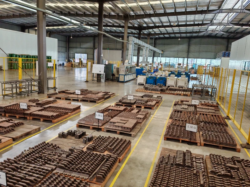 Workstations inside the SENTHAI carbide wear parts factory where blade assemblies are checked before packing